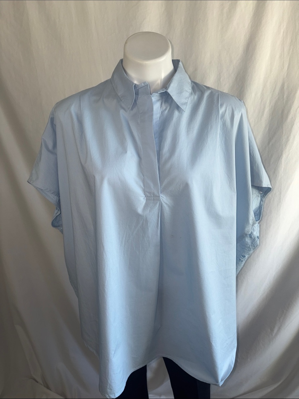 French Connection Light Blue Short-Sleeve Button-Down Shirt